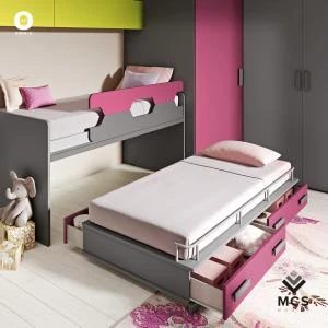 Cameretta con soppalco a Salerno: design intelligente e doppio letto su misura